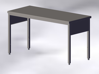 Work Table without Wall-side Panel and Bottom Shelf