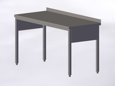 Work Table with Wall-side Panel, without Bottom Shelf