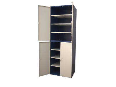 Two levels cabinet with 4 shelves each