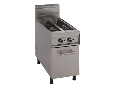 Gas Deep Fat Fryer with 2 Tanks and a Cupboard