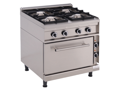 Gas Cooking Range with 4 Burners and an Electric Oven