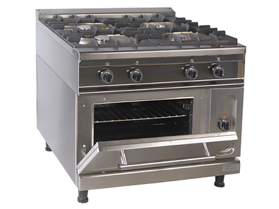 Gas Cooking Range with 4 Burners and an Electric Oven