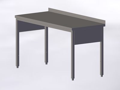 Table de travail avec bord sans étagère inférieure