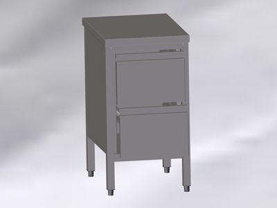 Cupboard-Table with 2 Drawers, without Wall-side Panel